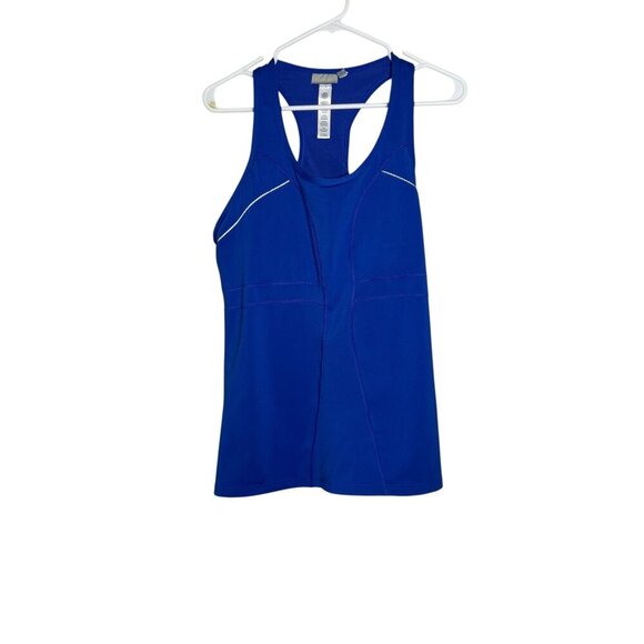 Athleta Womens Royal Blue Racerback Tank Top 1X With Pockets Polyester/Spandex B - Picture 1 of 5